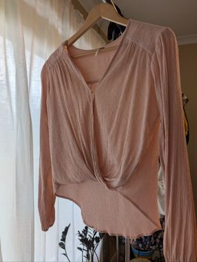 Free People Check On It Wrap Top - Pink Nectar XS